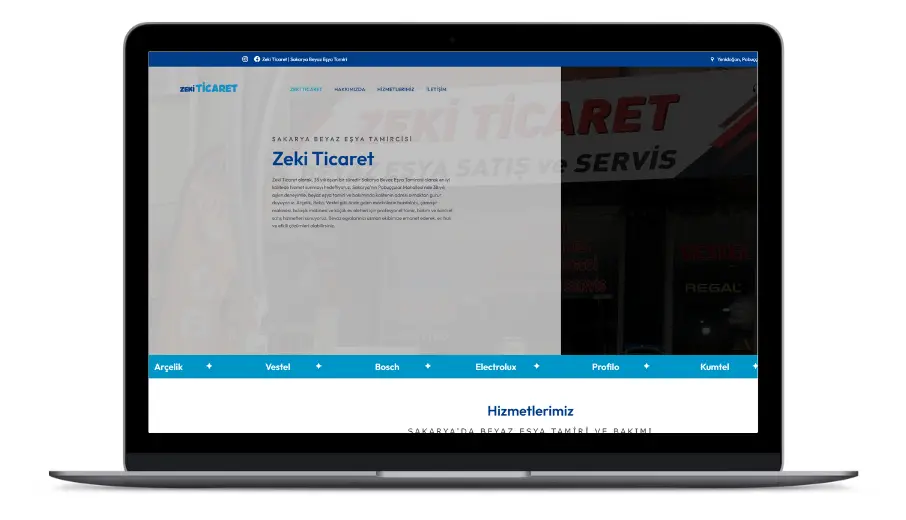 Zeki Ticaret web sitesi.